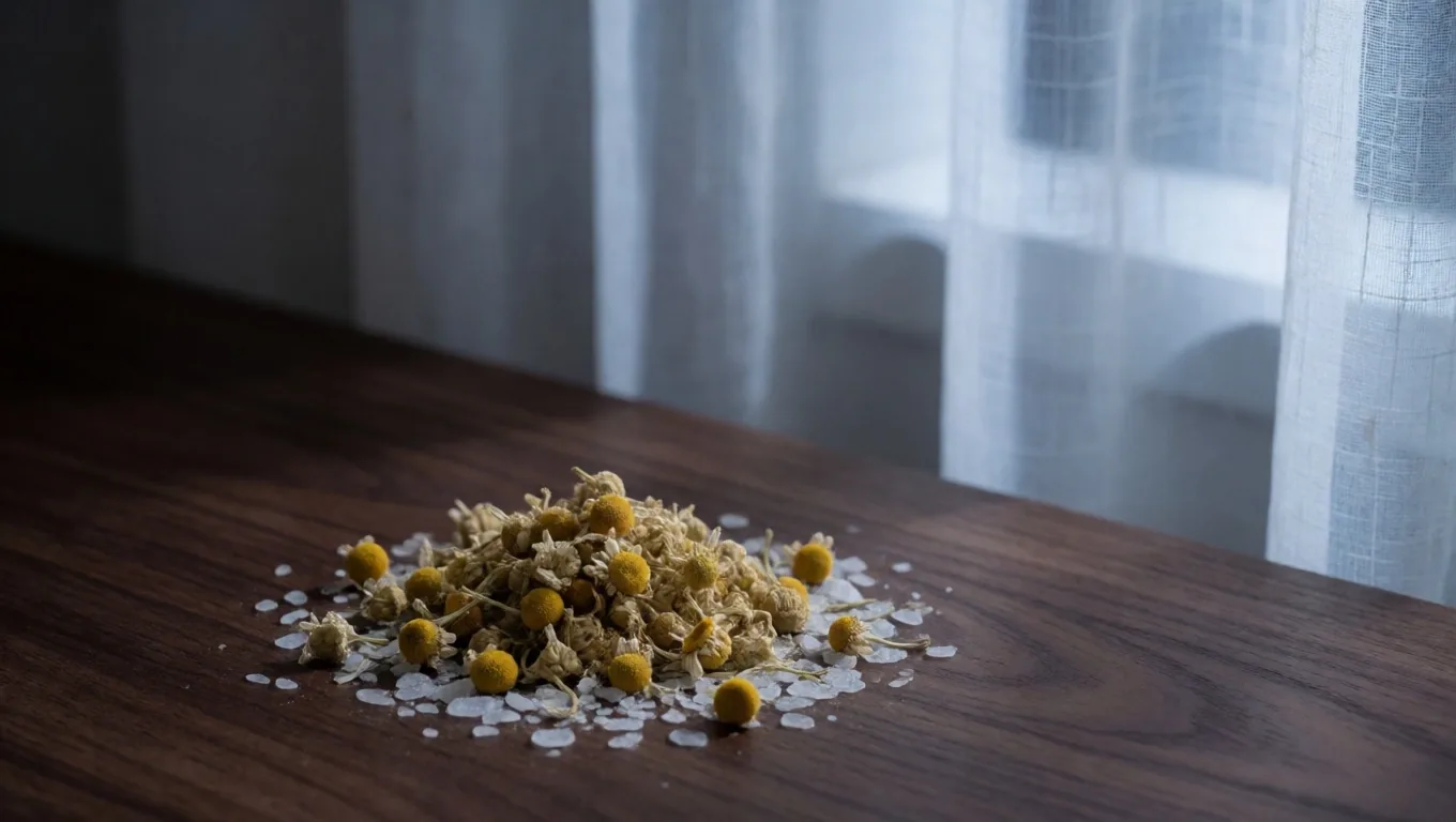Chamomile flowers and mineral salts with nighttime recovery capsules